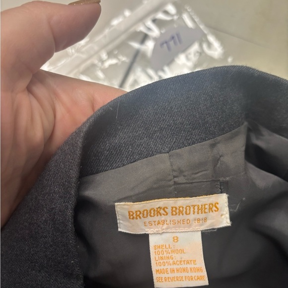 Brooks Brothers 1818 Womens Size 8 Gray Three-Button Long Sleeve Wool Blazer - Picture 6 of 9